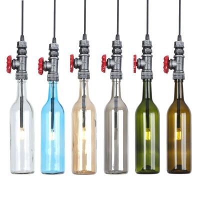 China Retro Modern Industrial Style Table Cafe Bar Chandelier Restaurant Bottle Wine Water Pipe Lighting for sale