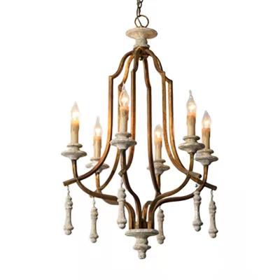 China Retro Industrial Rustic American Country Style Bedroom Decoration Chandelier Living Room Dining Room Lamps for sale