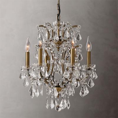 China Traditional Vintage Rococo Crystal Candle Lighting Fixture Wedding Decoration Light Electroplating Luxury Crystal Chandelier for sale