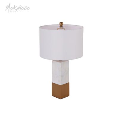 China Traditional creative high-end American desk lamp with modern living room marble lamps bedroom bedside lamp for sale