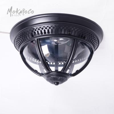 China Traditional Carved Wall Lamp Retro Victoria Hotel USA Glass Ball Black Wall Lamp for sale