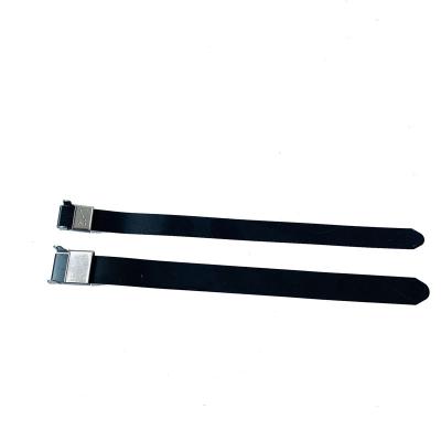 China Outdoor Use High Strength Giant Lock PVC Coated Steel Metal Rubber Cable Tie for sale