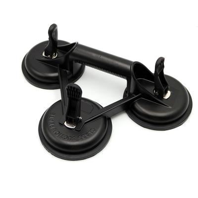 China Black Aluminum Three Dent Extractor Glass Window Vacuum Lifter Double Suction for sale