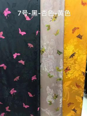 China Autumn Season Jacquard Jersey Fabric Floral Multi Color Lightweight Butterfly Pattern for sale