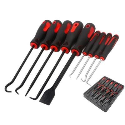 China 9Pcs Car Long Hook and Pick Set with Magnetic Telescoping Take Tool Kit Precision Scraper Gasket Scraping Pipe Removal Puller for sale