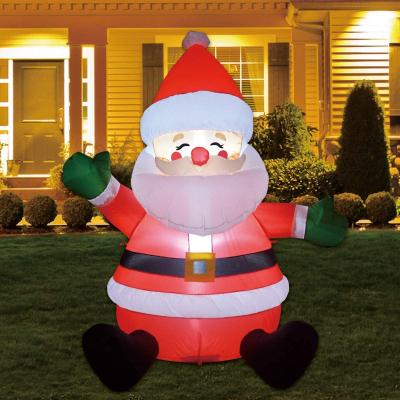 China Eco-Friendly Christmas Santa Claus Happy Face Inflatable Outdoor Sitting, Blow Up Yard Decoration Clearance Holiday Holiday Yard Decorations for sale