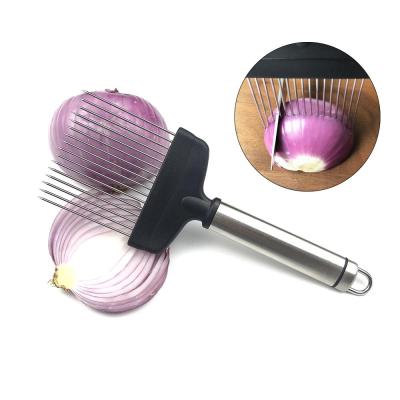 China 304 410 Stainless Steel Cutter Potato Onion Holder Meat Fork Needle Viable Wholesale Vegetable and Fruit Tools for sale