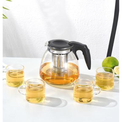 China 2021 New Design Factory Wholesale Good Home Kitchen Teapot Hot Selling Cheap Glass Tea Set Viable for sale