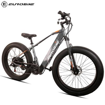 China Steel Eurobike E-FAT-X3 26 4.0 Fat Tire Mountain Bike Motor Power Steel Frame Electric Hidden Battery Big Tire 36V 48V Hidden Bicycle 36V 48V for sale