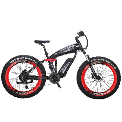 China Electric Mountain Bike 4.0 Bicycle 26 Full Suspension Aluminum Alloy Fat Tire Ebike Max Motor 1500W 48V 16ah 20ah Dual sus Fat Frame Tire for sale