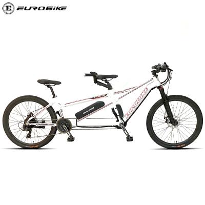 China Aluminum Alloy Eurobike Electric Tandem Bike Two Seats Mountain Bike Frame Shi Mano Mano Group Set 26 Inch MTB Tandem Stock Ready To Haul for sale