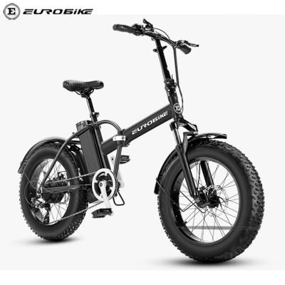 China Electric Folding Bike Steel 20 4.0 Fat Tire ebike Mountain Cross Country Electric Bicycle Big Motor Power 48V 500W 16ah 20ah for sale