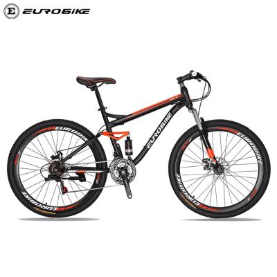 China Steel Eurobike S7 27.5 Inch Full Suspension MTB Shock Doubles Mountain Proof Bicycle Stock Bikes Good Price Good Quality Shi Mano 21S for sale