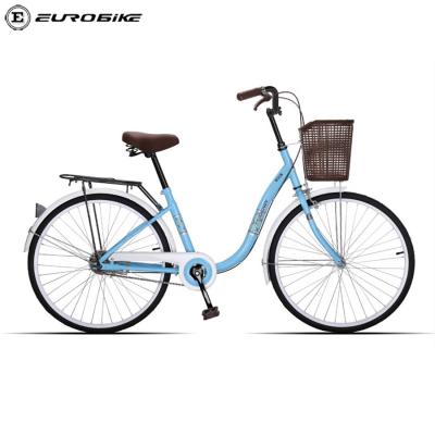 China Steel Women Bikes 26 Ladies Bike High Carbon Steel City Bike China Ordinary Street Set Aluminum Frame Wheels Shi Mano Gears for sale