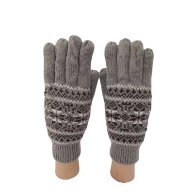 China Fashionable Critically Acclaimed T7-Fleece-lined Thermal Jacquard Knitted Gloves for sale