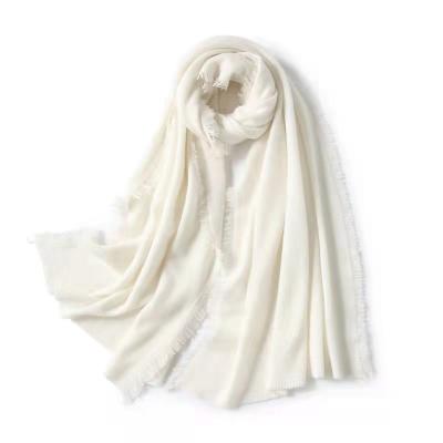 China Winter Pure Wool W022-Hot Sale Solid Color 100% Wool White Wool Shawl Scarf for sale