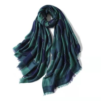 China Wo29-Hot Sale Women's Shawl Woolen Scarf Long Winter Multicolor Grid Warm Woolen Scarf Woolen Shawl Scarf for sale