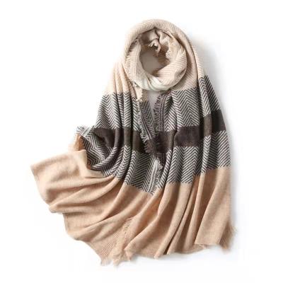 China W057-Multicolor Wool Women Winter Warm Scarf Shawl Wool Scarf Long With Tassel Outdoor Activities Scarf for sale