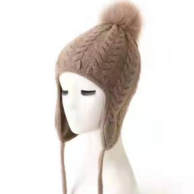 China C1-Cashmere Plush Knitted Jacquard Strap Ball Hat for sale