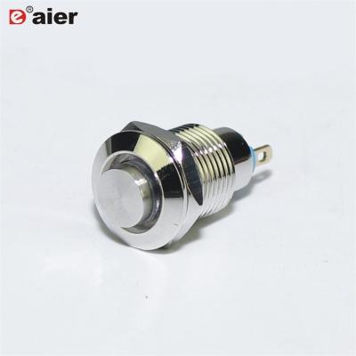 China (TOP) IP67 10MM Metal SPST 2 Pin OFF- ON Anti-Vandal Momentary Push Button Switch for sale