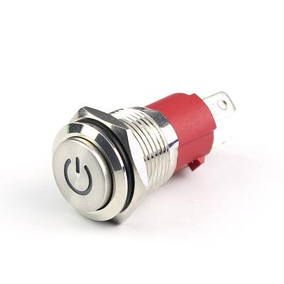 China Locking 10A 250V Button Power Heavy Duty High Logo Lighted Stainless Steel 4 Pin ON OFF Lock Motorcycle Metal Push Button Switch for sale