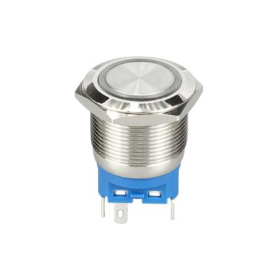 China 5A 250VAC IP67 22mm Metal SPST Contact Latching Latching Push Button Lights for sale