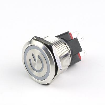 China 16A 250V Momentary High Current Anti-Vandal Automotive Illminated Power Push Button OFF- Swiches Momentary (TOP) SPDT for sale