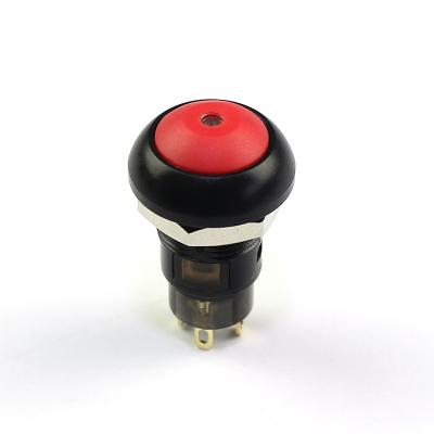 China Latching Plastic 12mm IP67 Mini Dome Button Dot Flashlight Latching ON OFF Push Button Switches for sale