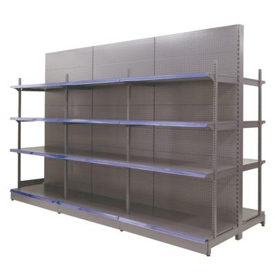 China Double Sided Supermarket Gondola Shelves Heavy Duty 200kg Cold Rolled Steel High Quality for sale