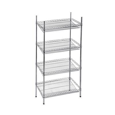 China 2018 Designs Single Sided Display Etagere Shop Chrome Wire Shelf for sale