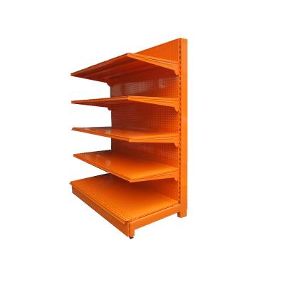 China Single Sided Double Side Supermarket Perforated Back Shelves Mental Display Rack for sale