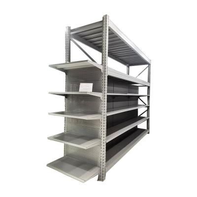 China Wholesale Double Sided Heavy Duty Shelves For Retail Store Supermarket Gondola Mental Display Shelves for sale