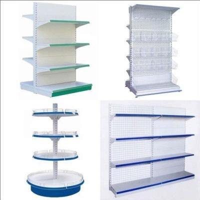 China 2020 Double Sided Design Supermarket Gondola Metal Display Rack Hot Selling Supermarket Shelf Equipment With Store Design for sale