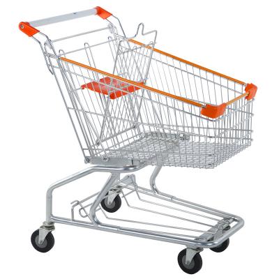 China 140L Large Capacity American-style-DF Mental Supermarket Folding Shopping Trolley With Seat for sale