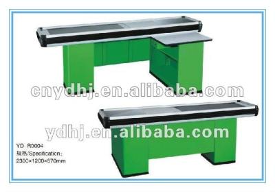 China Check Electric Cash Checkout Counter With Conveyor Belt And Infrared Sensor for sale