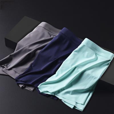 China Hot Selling Antibacterial Stain Mens Ice Silk Underwear Wholesale Fashion Supplier Plus Size Solid Color Men's Boxer Briefs Un Breathable Sexy for sale