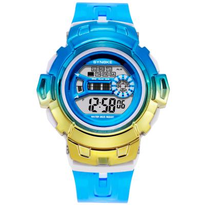 China Alarm SYNOKE 9625 Transparent Digital Ladies Chronograph Electronic Watch Company Logo Watches Sport Wristwatches for sale