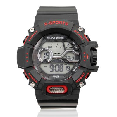 China New OEM Sanse S-658 Watch Promotion Relojes Alarm Plastic Digital Watch Cheap Light Watch for sale