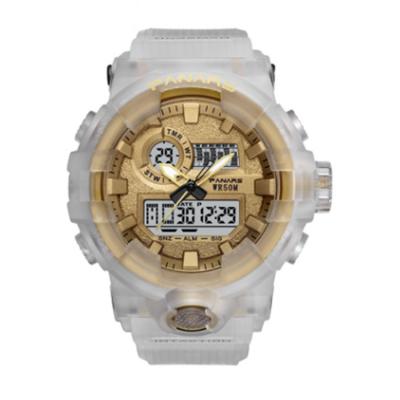 China PANARS 8129 Stainless Steel Logo 5ATM Dual Time Alarm Mens Digital Watch Waterproof Custom Sports Watches for sale