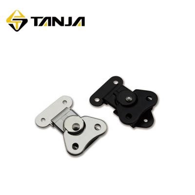 China TANJA A81-1 Paint Black Electrophoretic Lock Rotary Latch Toggle Staples Clips and Latch Butterfly Rotary Toggle Fastener for Tool Box for sale