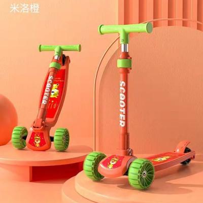 China PU New Mini Cheap Folding Electric Kids 3 Wheel Kick Scooter Scooters For Children With Led Lights Scooter for sale