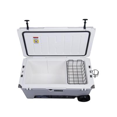 China Waterproof insulated lunch box cooler price 70QT with wheels bag large size cooler box, rotomold plastic ice chest for sale