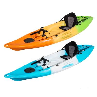 China Adults and child slip double seaters 1+1 2 person for fishing kayak surfing cruising plastic rowboat for sale