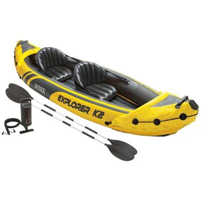 China NEW Kuer Group PVC 2022 Lite-Fast Inflatable Kayak Double Plastic Inflatable Canoe Kayak for sale