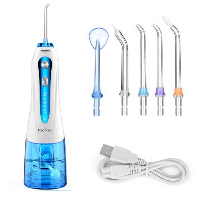 China Overheat Protection H2ofloss Waterproof Portable Dental Oral Rechargeable Cordless Water Flosser, 5 Nozzles IPX7 Irrigator for sale