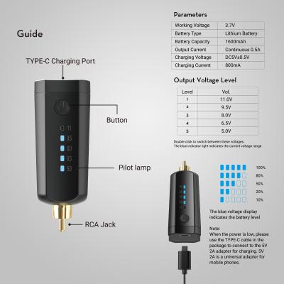 China Solong 1600 Mah Tattoo Wireless Battery PCA Tattoo Battery Pack for sale