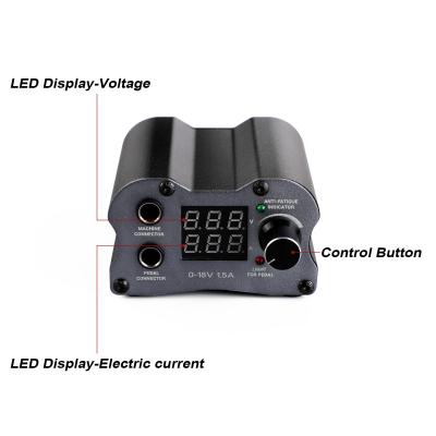 China Aluminum Digital Tattoo Power Supply P189 Tattoo Pen Battery LED Display Black for sale