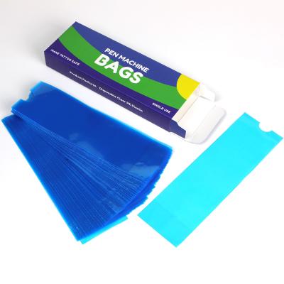 China Blue Tattoo Machine Cover Bags 100pcs Tattoo Pen Disposable Protective Bag for sale