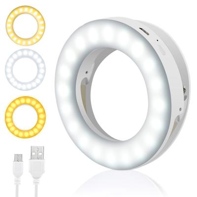 China SmartPhones Aro De Luz phone lighting tiktok selfi led celular dimmable 350mAh clip on rechargeable Mobile Selfie Ring Light for makeup for sale