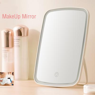 China Wireless LED Table Makeup Mirror Folding Travel Mirror Lighted Makeup Mirror with 3 Colors Light USB Charging or Battery Operated Cosmetic Mirror for sale